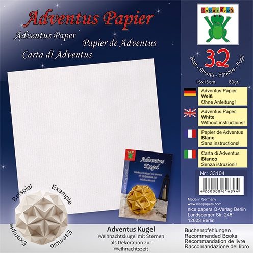 Adventus Papier  15 x 15 cm 32 Blatt / 80 g/m² weiß