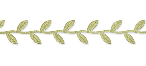 Satin Stanzband Blätter  23 mm x 5 m  oliv