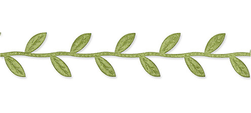 Satin Stanzband Blätter  23 mm x 5 m  grün