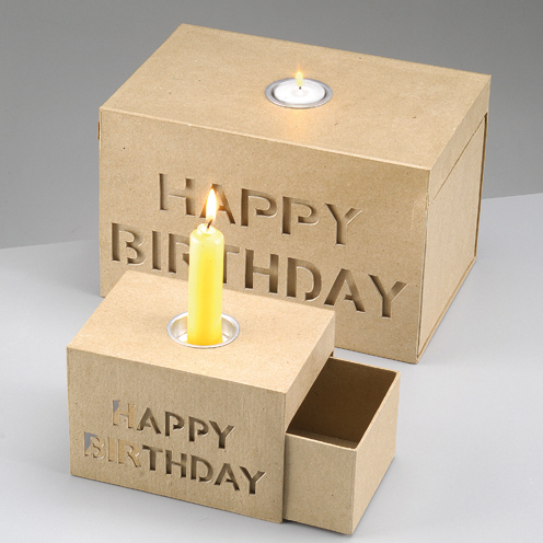 Schiebebox Happy Birthday mit Alueinsatz 15 x 10,5 x 10 cm