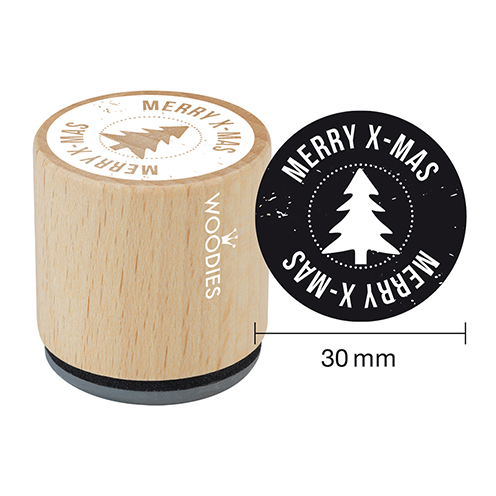 Woodies Stempel Merry x-mas ø 30 mm