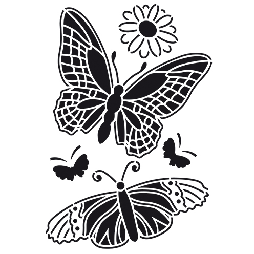 Stencil Schmetterlinge DIN A4 5-teilig
