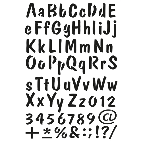 Stencil Buchstaben+Zahlen DIN A4 73-teilig