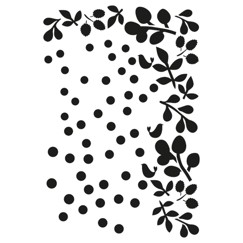 Stencil Punkte und Blätter DIN A4 1-teilig
