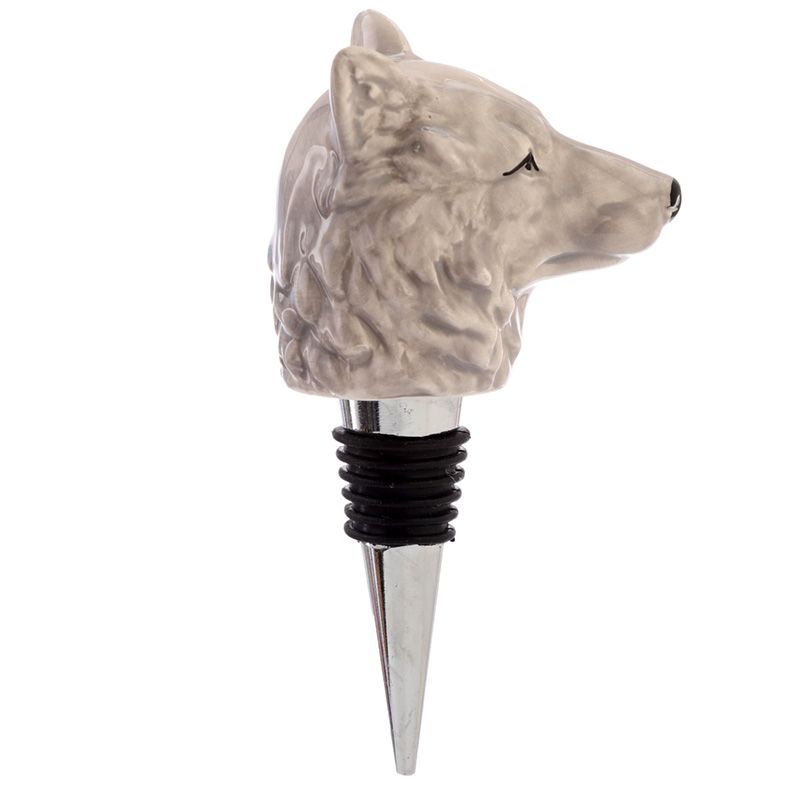 Beschützer des Nordens Wolf Kopf Flaschenverschluss aus Keramik (pro Stück)