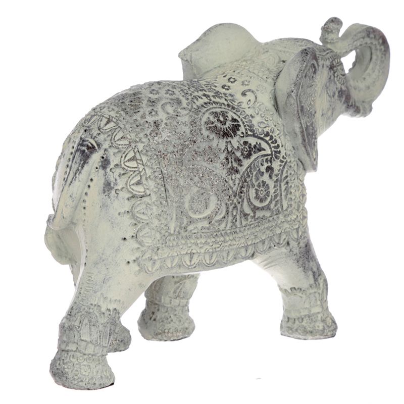 Bestrichene Weiße MittelgroßerThai Elefant Figur