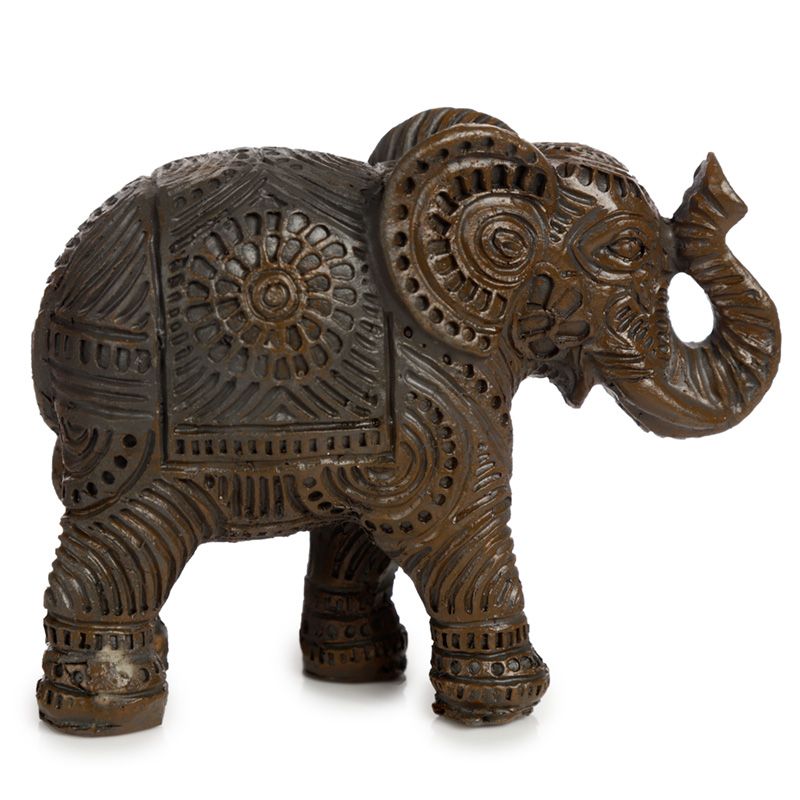Dunkler gebürsteter Holzeffekt Kleine Thai Elefant Figur