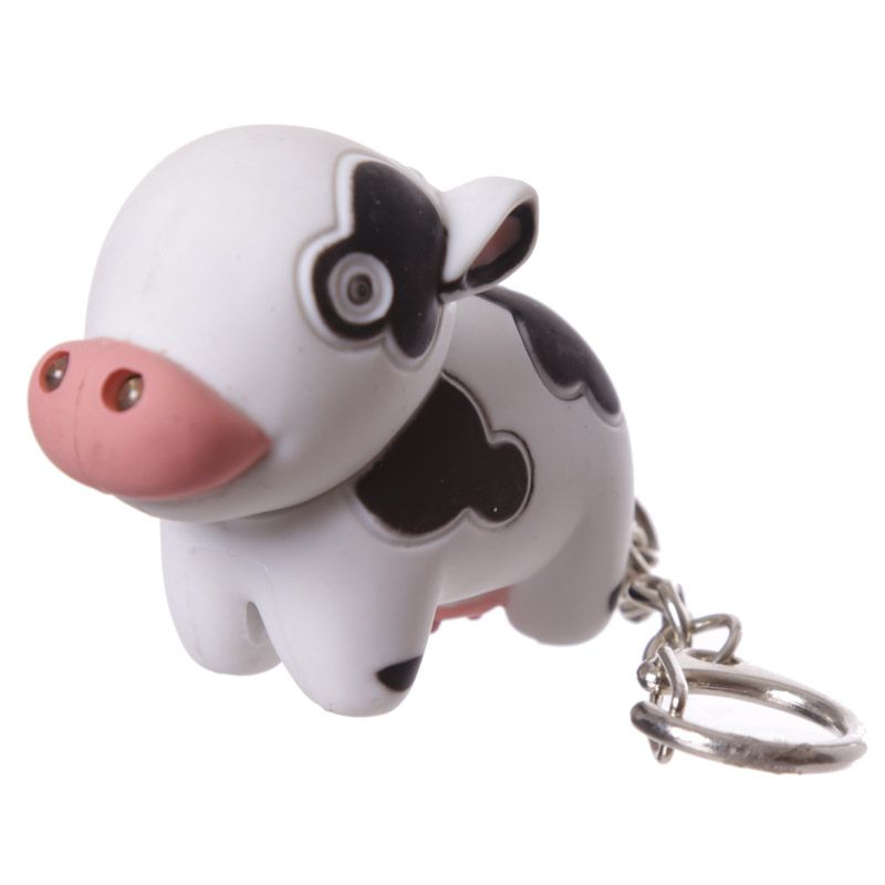 Bauernhof Kuh & Schweinchen LED mit Ton Schlüsselanhänger (pro Stück)