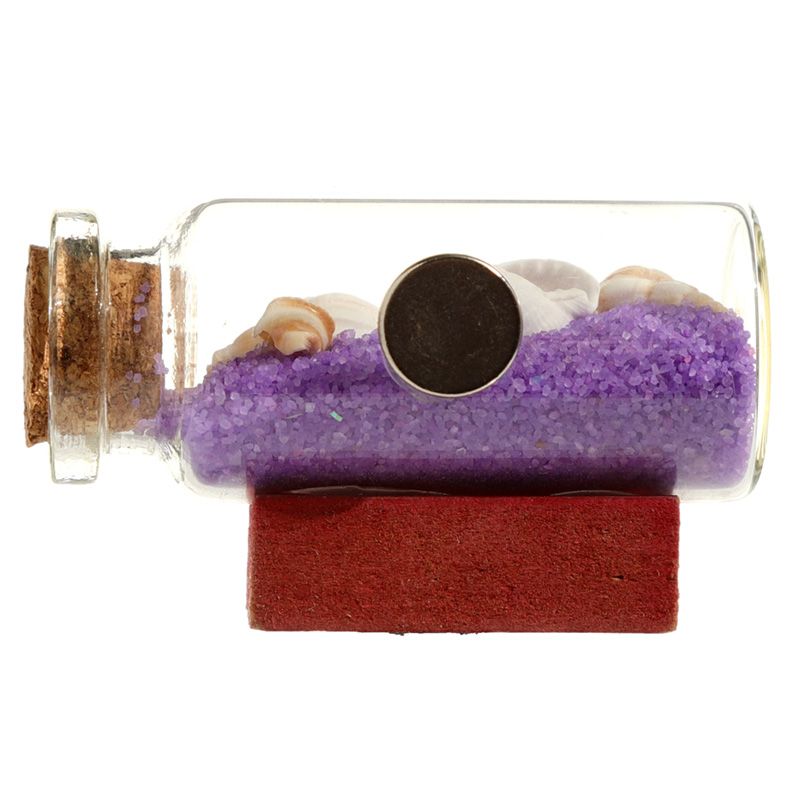 An der Küste Souvenir Magnet - Farbiger Sand & Muscheln in einer Flasche (pro Stück)
