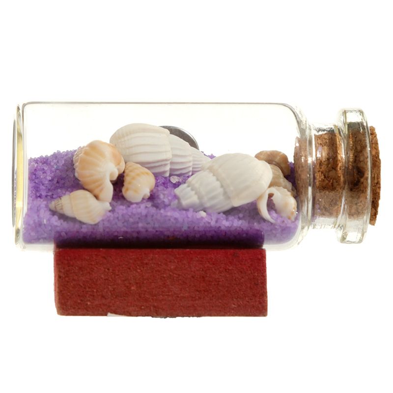 An der Küste Souvenir Magnet - Farbiger Sand & Muscheln in einer Flasche (pro Stück)