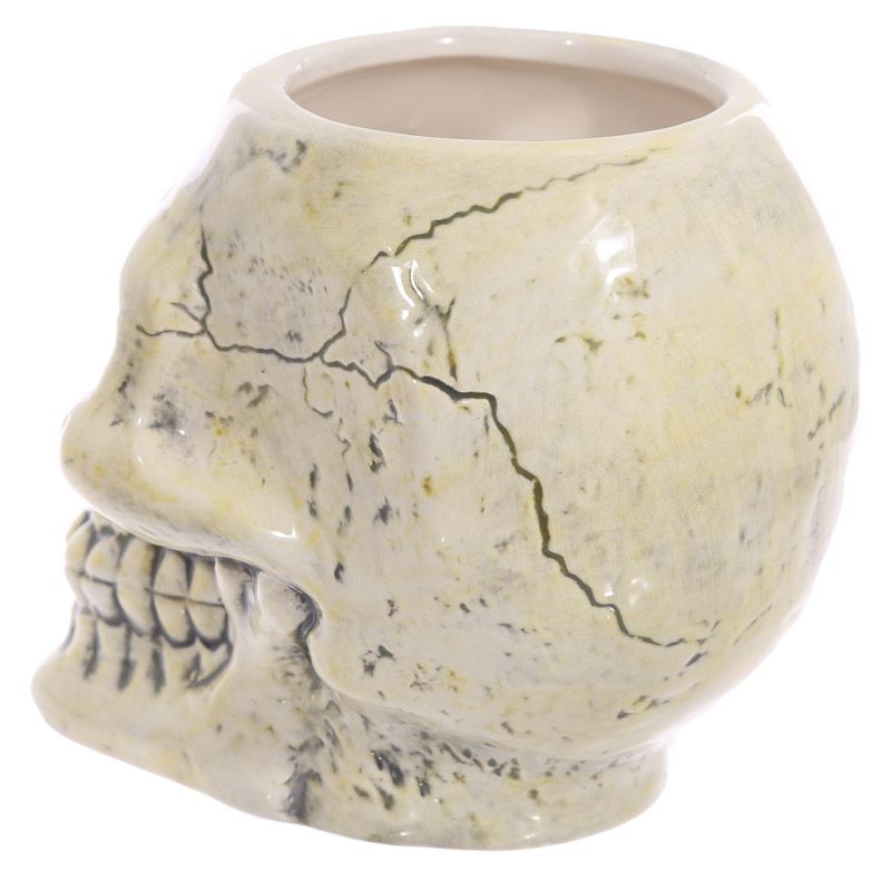 Uralter Schädel Totenkopf geformte Tasse aus Dolomit-Keramik