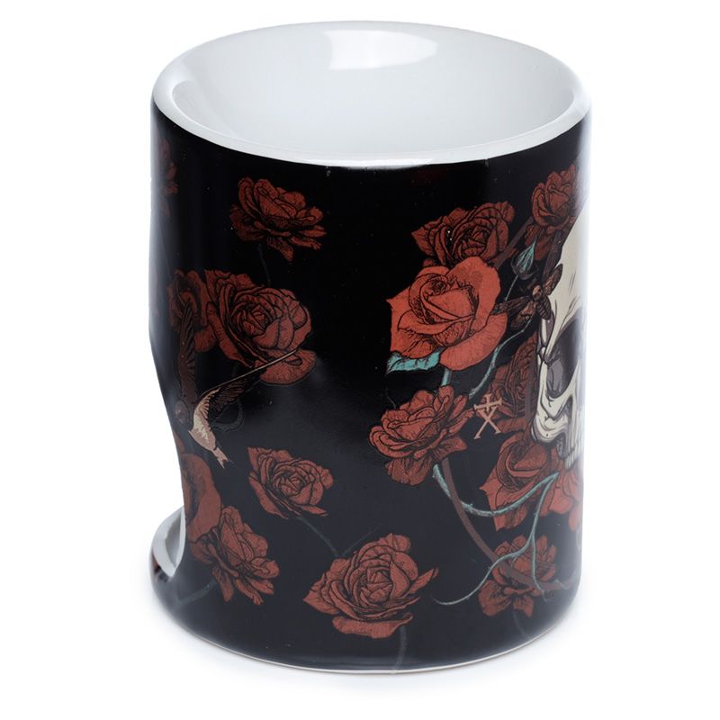 Skulls & Roses Totenköpfe & Rosen bedruckte Duftlampe aus Keramik 