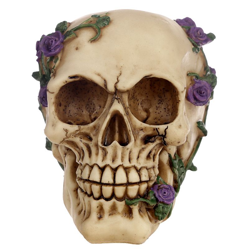 Skull and Bones Totenkopf mit lila Rosen
