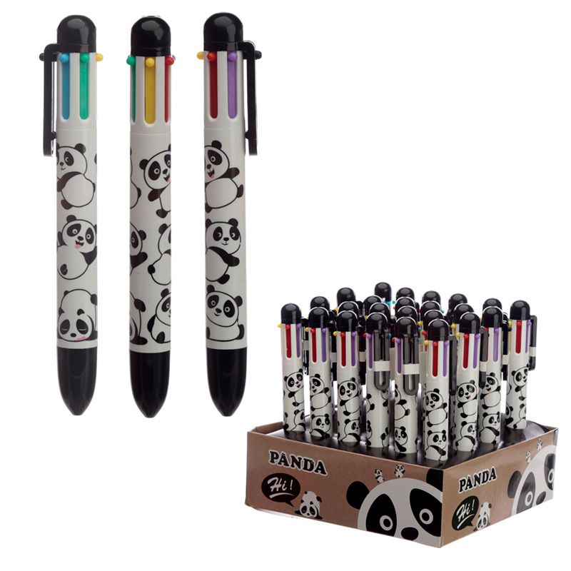 Panda mehrfarbiger Kugelschreiber (6 Farben) (pro Stück)