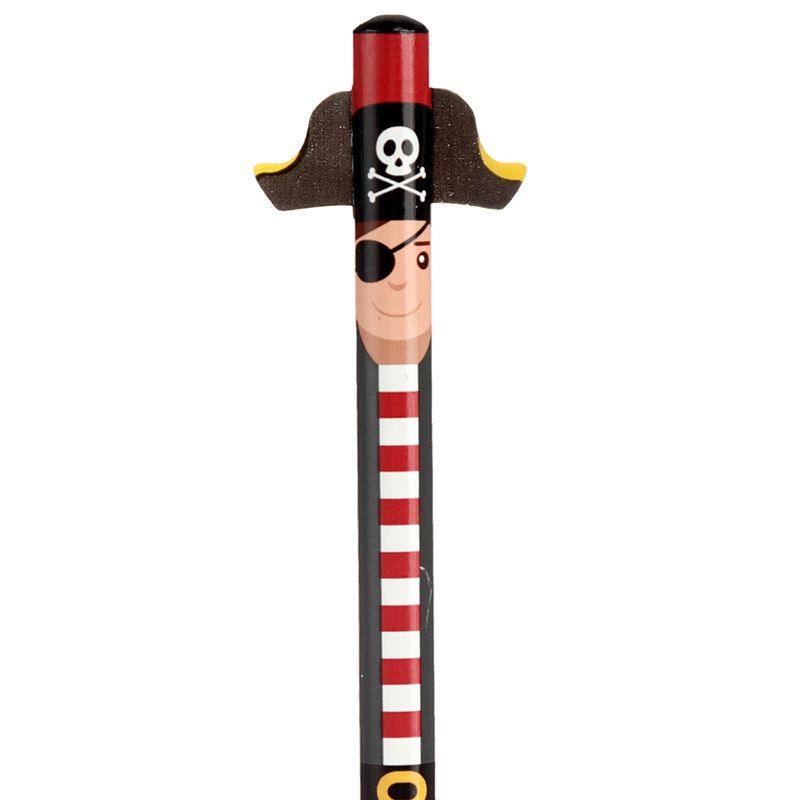 Ahoy Pirat Bleistift mit Radiereraufsatz (pro Stück)
