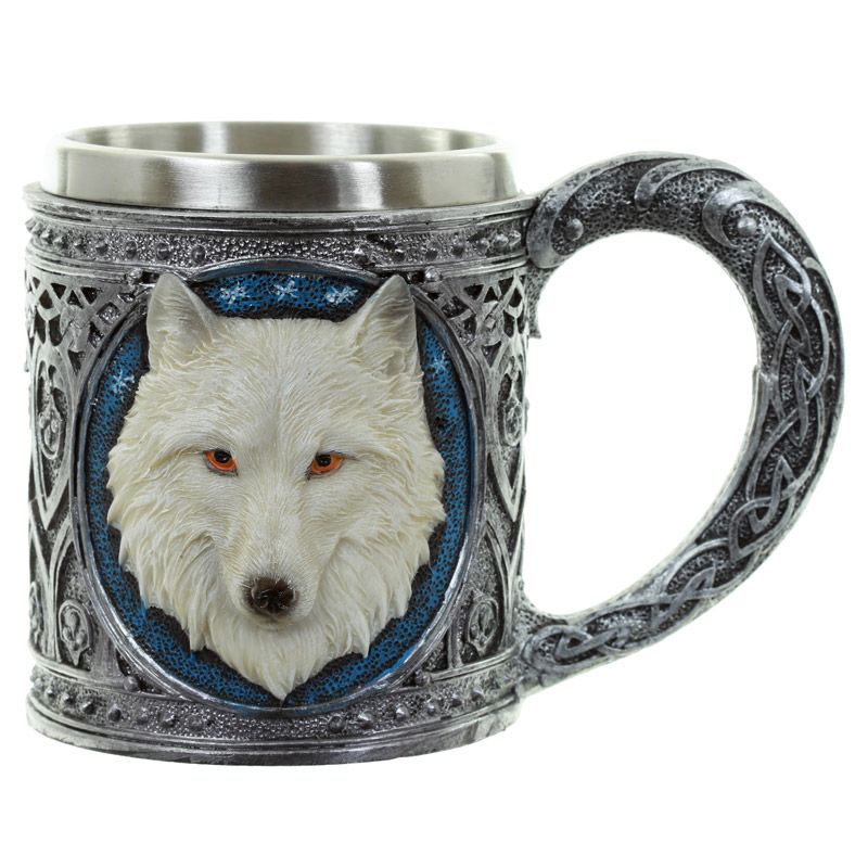 Weißer Wolf  dekorativer Krug