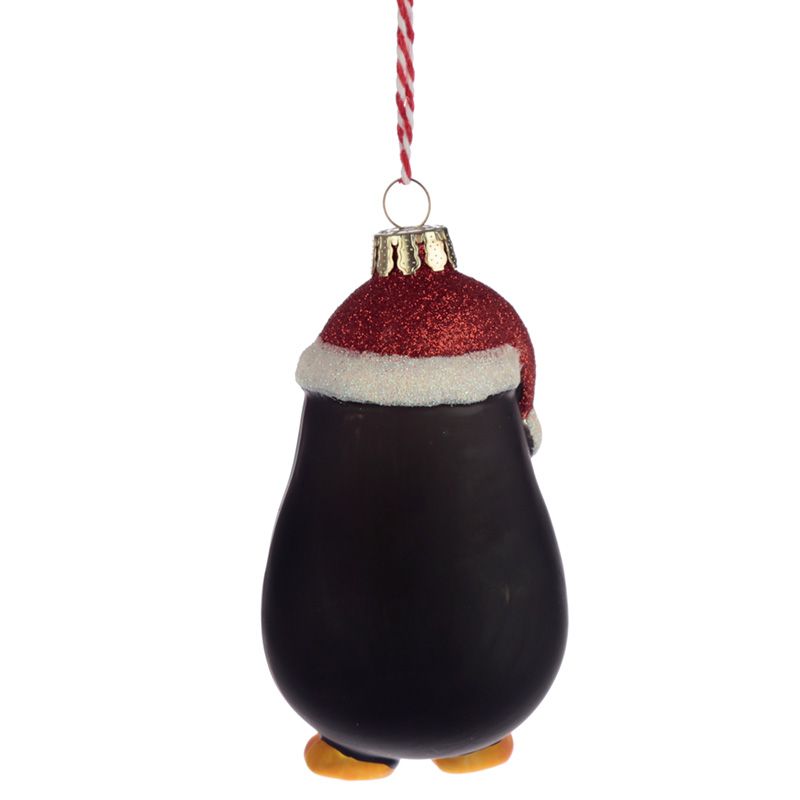 wijn Definitie boekje Pinguïn met cadeau glazen kerstbal
