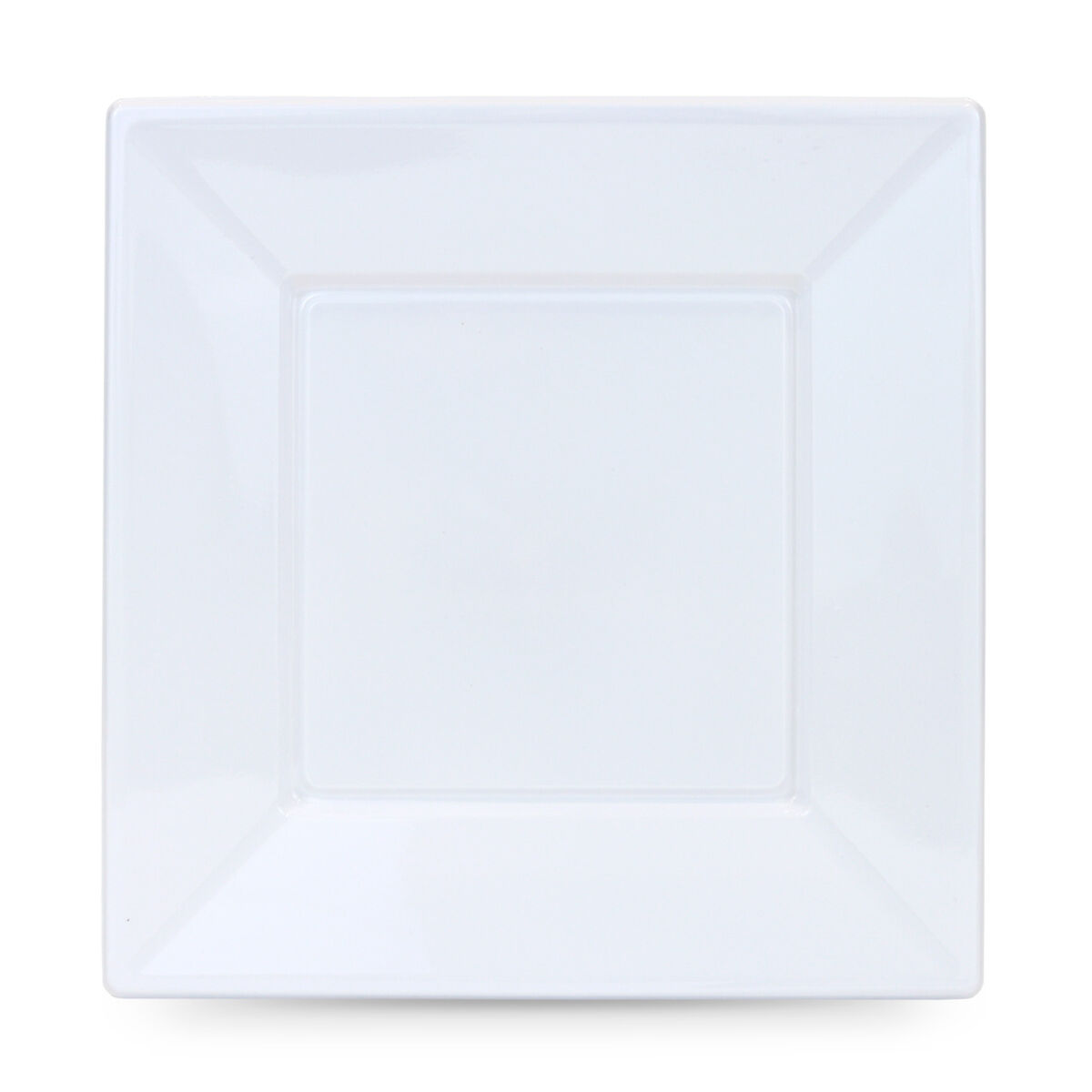 Mehrweg-Teller-Set Algon karriert Weiß Kunststoff 23 cm 12 Stück