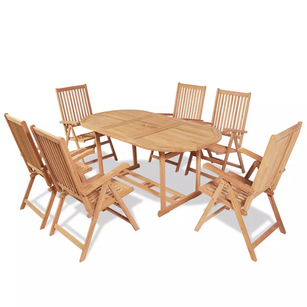 vidaXL GartenEssgruppe 7tlg. Teak