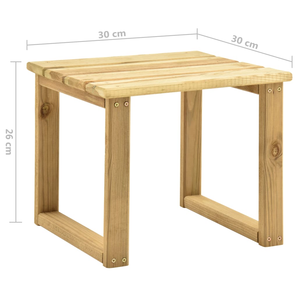 vidaXL Tisch für Sonnenliege 30x30x26 cm Imprägniertes Kiefernholz  