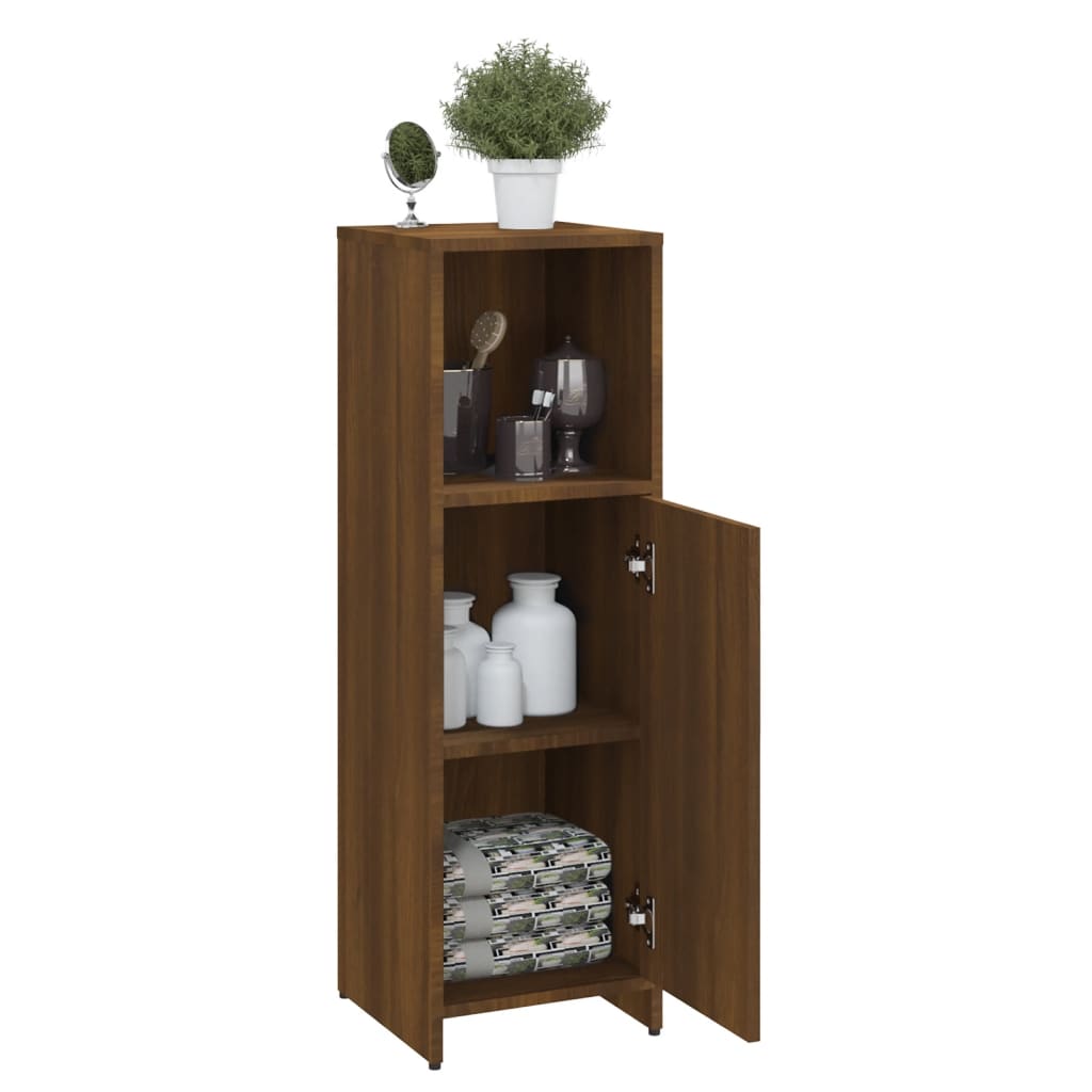 vidaXL Badschrank Braun Eichen-Optik 30x30x95 cm Holzwerkstoff