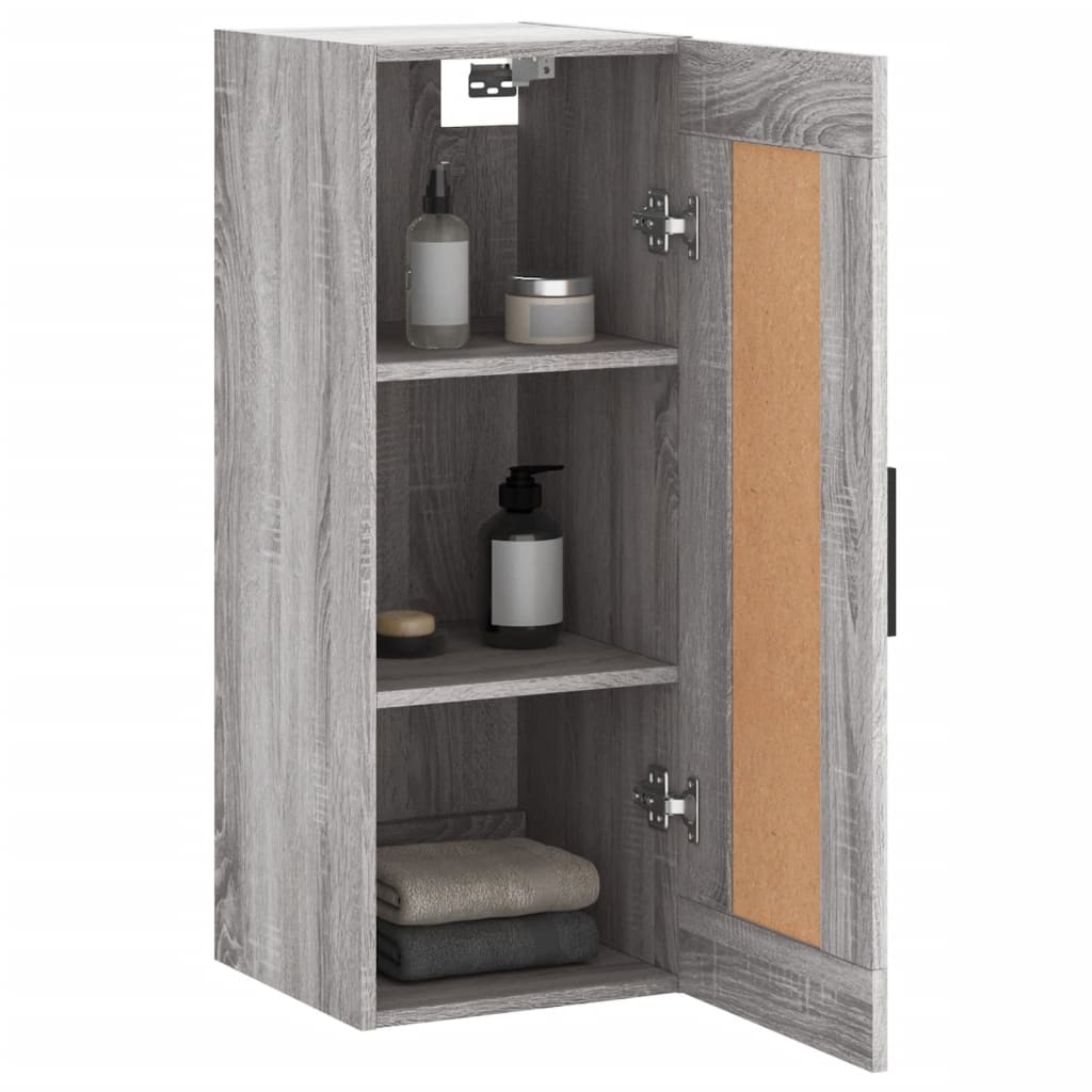 vidaXL Wandschrank Grau Sonoma 34,5x34x90 cm Holzwerkstoff