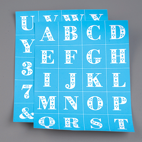 MS Adhesive Silkscreens Flourish Serif Alphabet 22 x 28 cm 2 Stk.