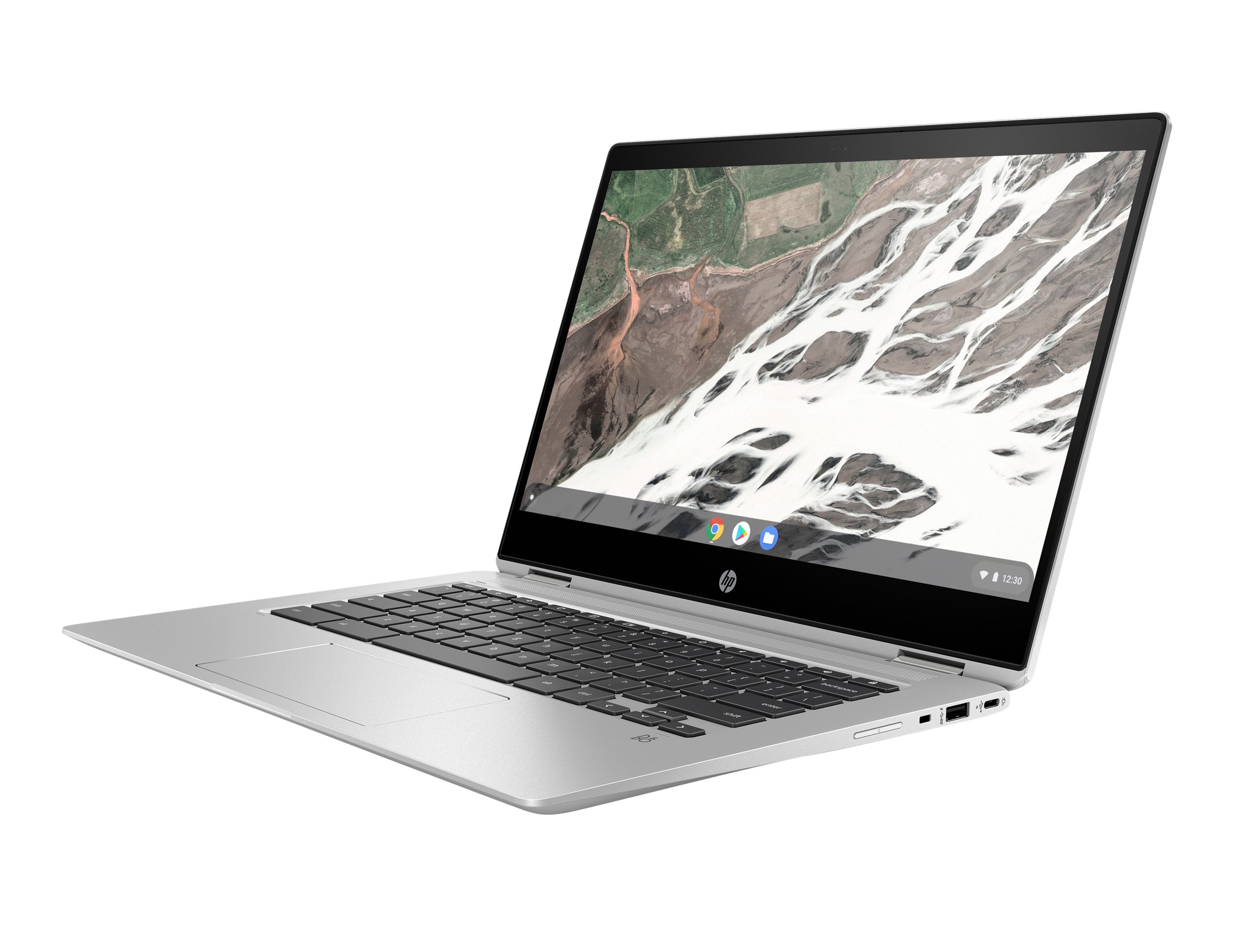 HP Chromebook x360 14 G1 - Flip-Design - Intel Core i5 8350U / 1.7 GHz - Chrome OS - UHD Graphics 620 - 8 GB RAM - 64 GB eMMC - 35.56 cm (14") -  IPS Touchscreen 1920 x 1080 (Full HD) - Wi-Fi 5 - Sleek Metal - kbd: Deutsch - Vorführgerät