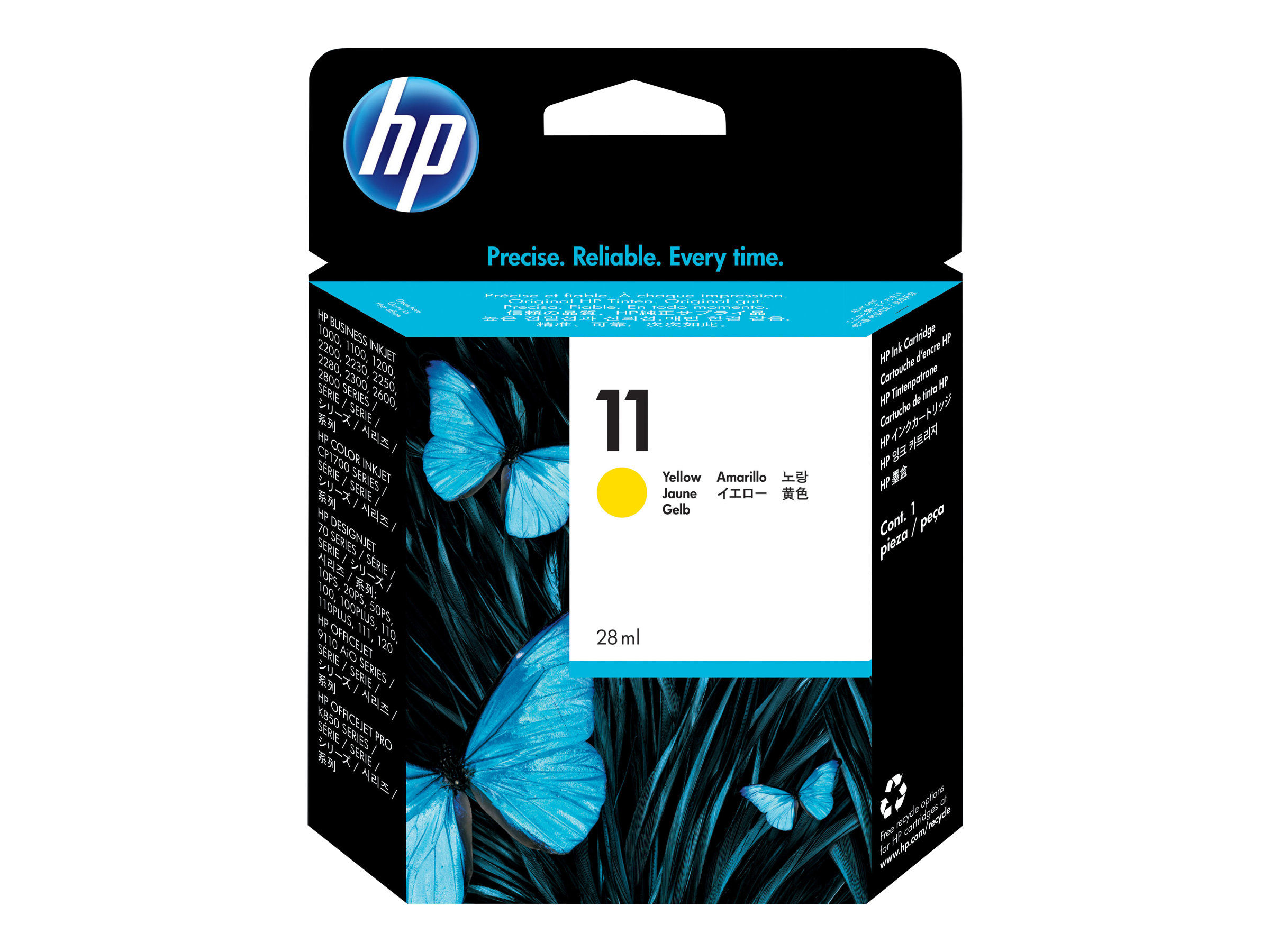 HP 11 - 28 ml - Gelb - original - Tintenpatrone -  für Business Inkjet 1000 - 1100 - 1200 - 2300 - 2800; DesignJet 110 - 70; Officejet Pro K850 - TN Refurbished