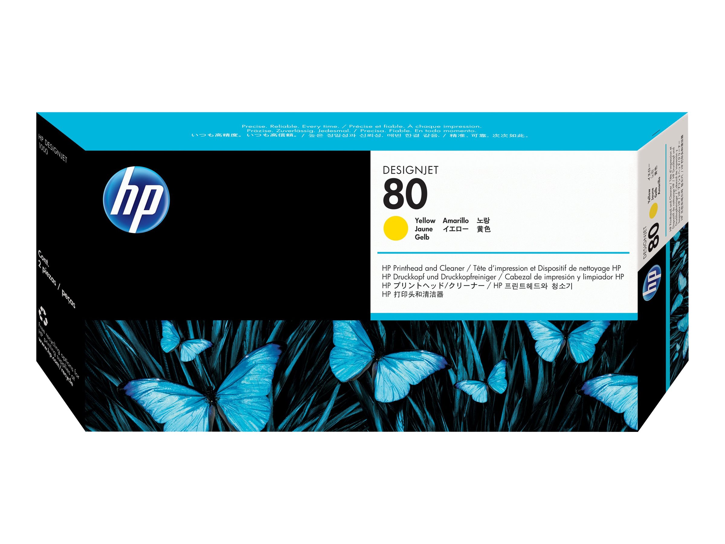 HP 80 - 17 ml - Gelb - Druckkopf mit Reiniger -  für DesignJet 1050c - 1050c plus - 1055cm - 1055cm plus - TN Refurbished
