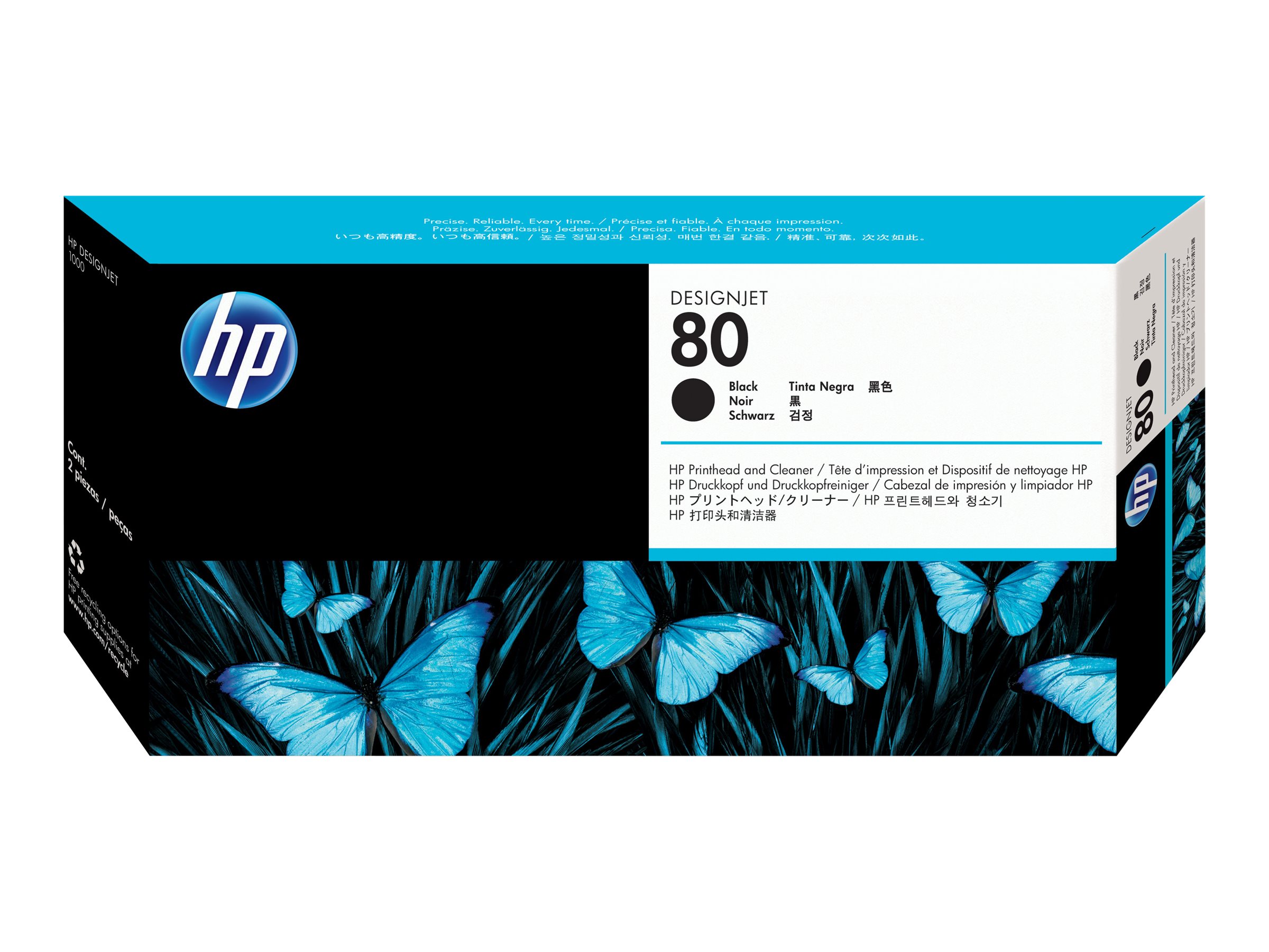 HP 80 - 17 ml - Schwarz - Druckkopf mit Reiniger -  für DesignJet 1050c - 1050c plus - 1055cm - 1055cm plus - Neu