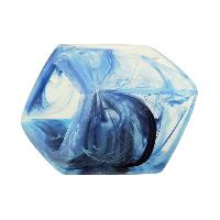 Tuchring 45x36x18mm Sechseck hellblau-transparent glänzend Kunststoff