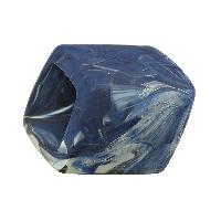 Tuchring 45x36x18mm Sechseck blau-grau-silber matt Kunststoff