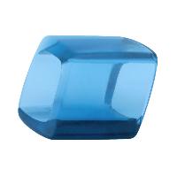 Tuchring 45x36x18mm Sechseck blau-transparent glänzend Kunststoff