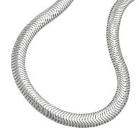 Bracelet 6mm chaîne serpent plat argent 925 brillant 18cm