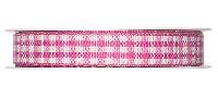 Dekoband Vichy Karo waschbar 30° 15 mm 25 m pink weiß