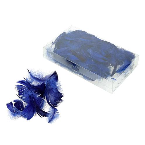 Deko-Federn Klarsichtbox ~ 90 mm 15 g ~ 270 Stück blau