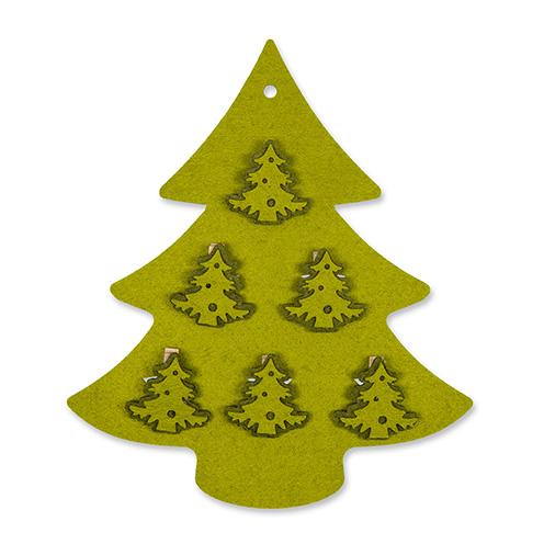 Weihnachten Clip Filz Tannenbaum 35 / 250 mm 7 - teilig grün