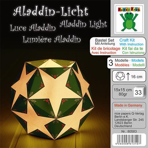 Bastel-Set mit Anleitung Aladdin-Licht 15 x 15 cm 33 Blatt/ 80 g/m² = 3 Modelle grün