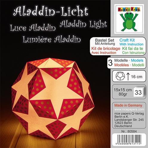 Bastel-Set mit Anleitung Aladdin-Licht 15 x 15 cm 33 Blatt/ 80 g/m² = 3 Modelle rot
