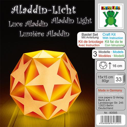Bastel-Set mit Anleitung Aladdin-Licht 15 x 15 cm 33 Blatt/ 80 g/m² = 3 Modelle gelb