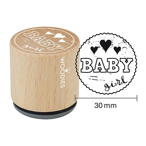 Woodies Stempel Baby girl ø 30 mm