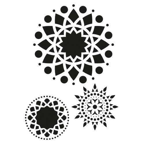 Stencil Mandala DIN A4 3-teilig
