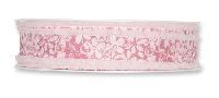 Dekoband Blumen waschbar 30° 18 mm 20 m rosa pink