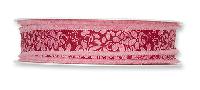 Dekoband Blumen waschbar 30° 18 mm 20 m pink fuchsia