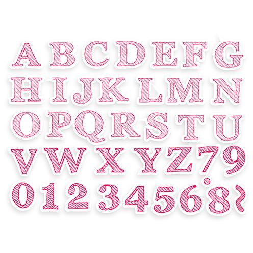 IZINK Pigment Textile Stempel / - kissen Alphabet 2  38 + 1 Stk.