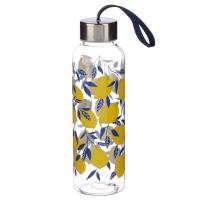 Zitrone Design Wasserflasche mit metallischem Deckel 500ml 
