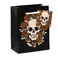 Skulls & Roses Metallische Geschenktasche - (S) (pro Stück)