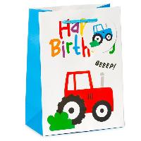Happy Birthday Little Tractors Geburtstag Traktoren Geschenktasche - (M) (pro Stück)