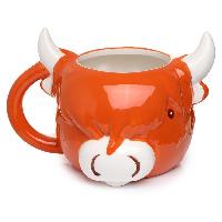 Highland Coo cow shaped dolomite ceramic mug